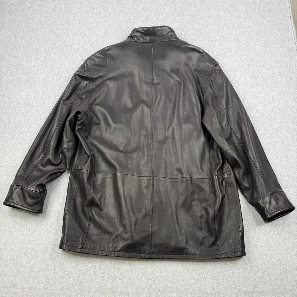 Vintage Remy Leather Jacket Men 46 Black Soft Lambskin Leather Full Zip USA